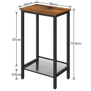 Tall Telephone Table Vintage Industrial Side End Stand Rustic Metal Shelf Unit - Image 5