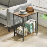 Rustic Side Table Vintage Industrial Style Storage Shelf Sofa Coffee End Plant Stand