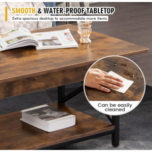 Industrial Coffee Table Vintage Retro Storage Shelf Rustic Metal Side End Unit - Image 3