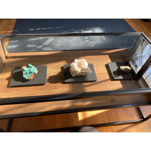 Industrial Coffee Table Rustic Glass Storage Shelf Modern Side End Furniture - Image 2