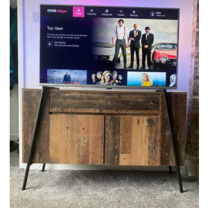 Large Industrial Sideboard Rustic Metal Cupboard Storage Side TV Cabinet Unit - Image 3