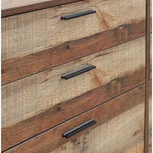 Large Storage Sideboard Rustic Oak Chest Drawer Vintage Industrial Console Table - Image 6