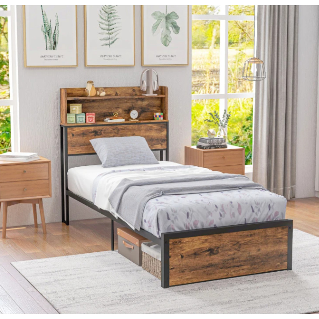 Image result for Single Bed Frame Small Bedroom Furniture Rustic Metal Vintage ...