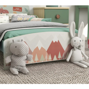 Kids Bed Frame Children Bedroom Furniture Wooden Toddlers Single Side Rails - Image 3
