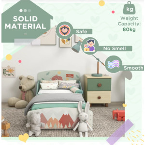 Kids Bed Frame Children Bedroom Furniture Wooden Toddlers Single Side Rails - Image 4