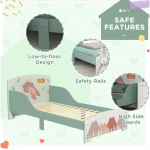 Kids Bed Frame Children Bedroom Furniture Wooden Toddlers Single Side Rails - Image 5