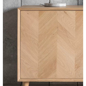 Large Oak Sideboard Scandinavian Modern Style Storage Cupboard Rustic Drawers - Image 3