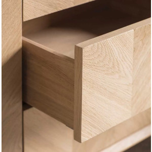 Large Oak Sideboard Scandinavian Modern Style Storage Cupboard Rustic Drawers - Image 4