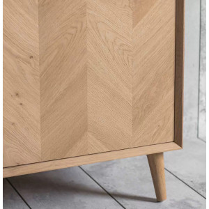 Large Oak Sideboard Scandinavian Modern Style Storage Cupboard Rustic Drawers - Image 5