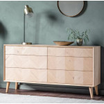 Large Chest of Drawers Rustic Oak Sideboard Scandinavian Modern Storage Cabinet Unit