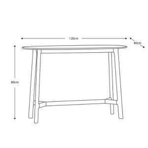 Oak Console Table Scandinavian Modern Hallway Furniture Rustic Wooden Sideboard - Image 4