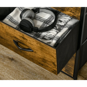 Industrial Chest of Drawers Rustic Metal Fabric Cabinet Vintage Dresser Sideboard - Image 5