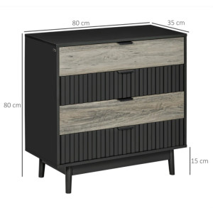 Modern Chest Drawers Rustic Storage Sideboard Bedroom Side Cabinet Dresser Unit - Image 4