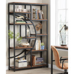 Large Industrial Bookcase Rustic Metal Cabinet Tall Vintage Display Storage Shelf Unit