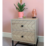 Industrial Bedside Table Vintage Retro Nightstand Rustic Metal Cabinet Room Unit