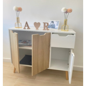 Large Storage Sideboard Vintage Retro Furniture Side Cabinet Wooden Cupboard Leg - Image 4