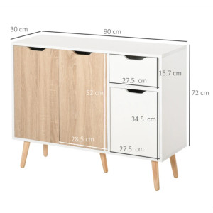 Large Storage Sideboard Vintage Retro Furniture Side Cabinet Wooden Cupboard Leg - Image 5