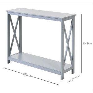 Grey Console Table Modern Storage Display Shelf Side Cabinet Slim Chic Hallway Furniture - Image 6