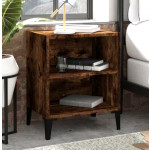 Rustic Bedside Table Vintage Industrial Side Cabinet Metal Storage Bedroom Unit