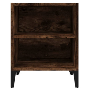 Rustic Bedside Table Vintage Industrial Side Cabinet Metal Storage Bedroom Unit - Image 3