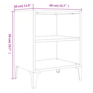 Rustic Bedside Table Vintage Industrial Side Cabinet Metal Storage Bedroom Unit - Image 5