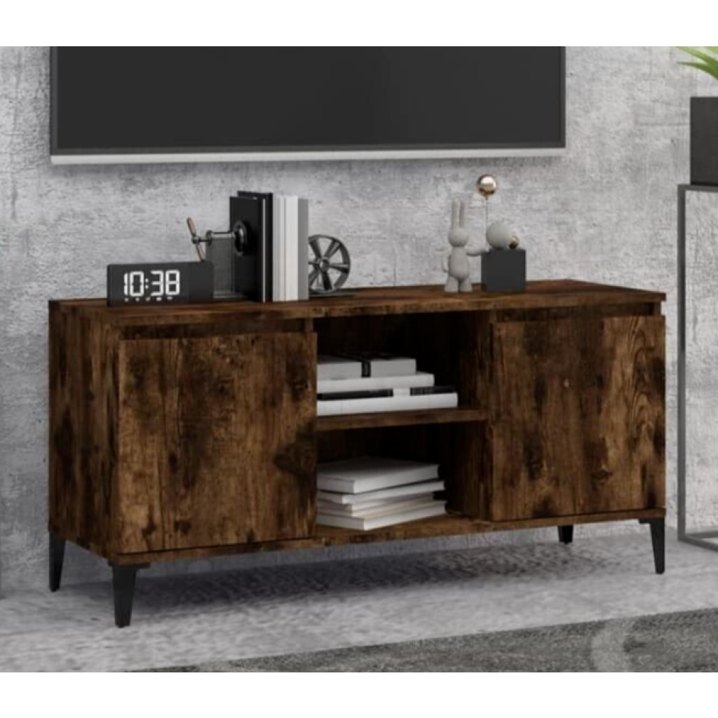Rustic TV Stand Vintage Industrial Media Cabinet Storage Shelf Door ...