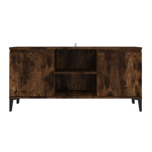 Rustic TV Stand Vintage Industrial Media Cabinet Storage Shelf Door Metal Unit - Image 3
