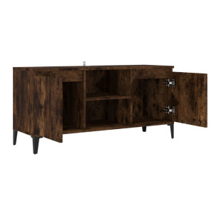 Rustic TV Stand Vintage Industrial Media Cabinet Storage Shelf Door Metal Unit - Image 6