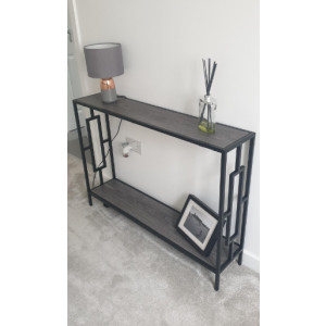 Narrow Console Table Industrial Hallway Furniture Vintage Slim Metal Side Shelf - Image 6