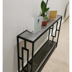 Narrow Console Table Industrial Hallway Furniture Vintage Slim Metal Side Shelf - Image 5