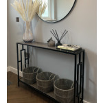 Narrow Console Table Industrial Hallway Furniture Vintage Slim Metal Side Shelf