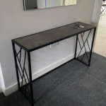 Large Console Table Vintage Industrial Grey Metal Hallway Entryway Sofa End Desk