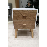 Retro Bedside Table Small 2 Drawer Cabinet Vintage Scandinavian Style Side Unit
