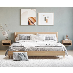 Floating Bedside Tables Set 2 Scandinavian Modern Wall Mounted Cabinet Drawer - Image 8