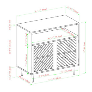 Vinyl Record Cabinet Mid Century Modern Media Stereo Hifi Storage Shelf Cupboard - Image 8