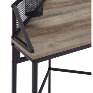 Corner Computer Desk Small Rustic Metal Workstation Vintage Industrial Writing Table - Image 4