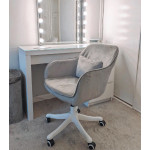 Grey Velvet Vanity Chair Swivel Tub Dressing Table Stool Massage Office Desk Armchair