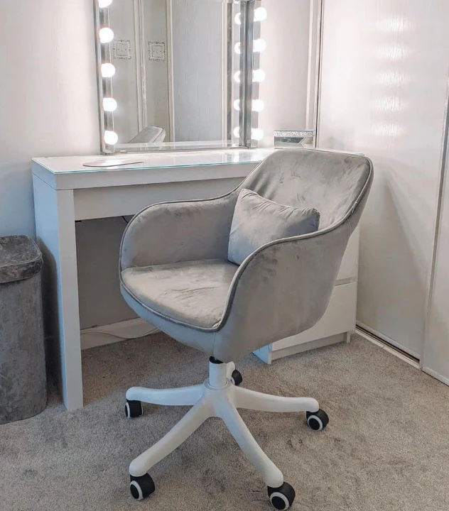 Office Chair Grey Velvet Makeup Chair Grey Velvet Vanity Chair