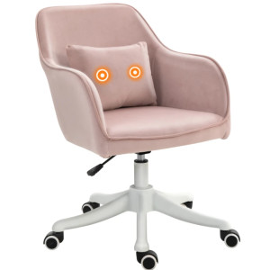 Pink Velvet Vanity Chair Swivel Tub Dressing Table Stool Massage Office Desk Armchair - Image 3