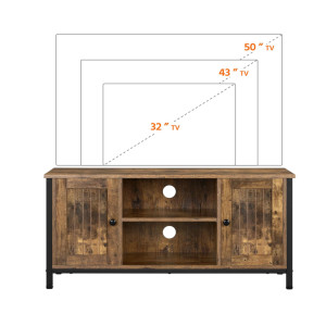 Industrial TV Stand Rustic Media Cabinet Large Vintage Retro Storage Shelf Unit - Image 6