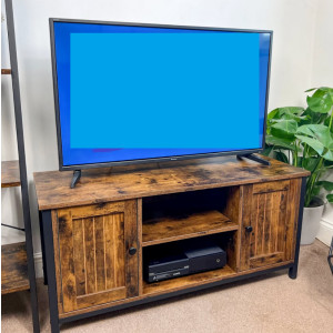 Industrial TV Stand Rustic Media Cabinet Large Vintage Retro Storage Shelf Unit - Image 3
