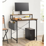 Small Computer Desk Rustic Storage Workstation Vintage Industrial Writing Office Table