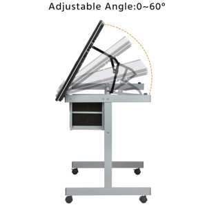 Adjustable Drawing Table Metal Storage Drafting Desk Compact Craft Artist Workspace - Image 6