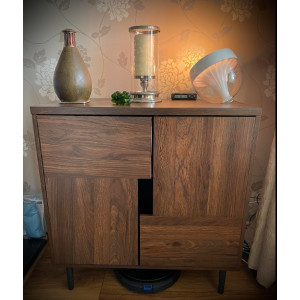 Rustic Grey Cupboard Vintage Industrial Style Side Cabinet Shelf Sideboard Unit - Image 3