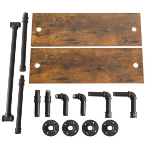 Wall Shelving Unit Vintage Industrial Style Metal Pipe Towel Rack Storage Display Cabinet - Image 3