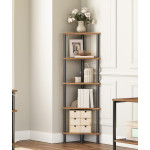 Rustic Corner Shelf Vintage Industrial Bookcase Metal Side End Display Storage Cabinet Unit