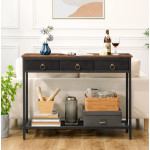 Rustic Console Table Vintage Industrial Hallway Storage Side Shelf Cabinet Sideboard Unit