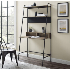 Industrial Ladder Desk Vintage Office Shelf Rustic Metal Large Computer Table - Image 4