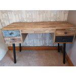 Large Computer Desk Rustic Solid Wood Dressing Table Vintage Industrial PC Writing Workstation