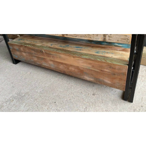 Rustic TV Stand Vintage Retro Media Cabinet Unit Small Solid Wood Industrial Storage Drawer - Image 5